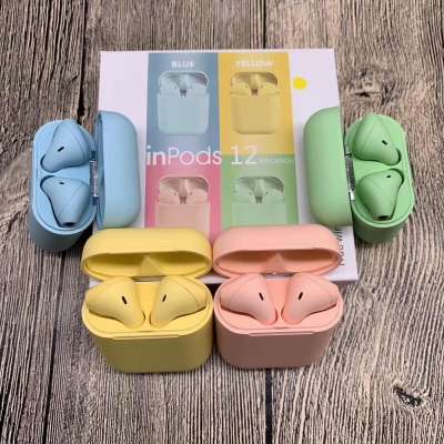 Macaron inPods 12 tws earphone Frosted Touch Sense Macaroon Color Handsfree Wireless Stereo Earbuds i12