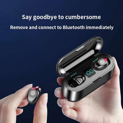 Wireless Earphones TWS F9 with 1200mAh Power Bank Charging Case headphone earbuds Stereo auriculares Bluetooth headset